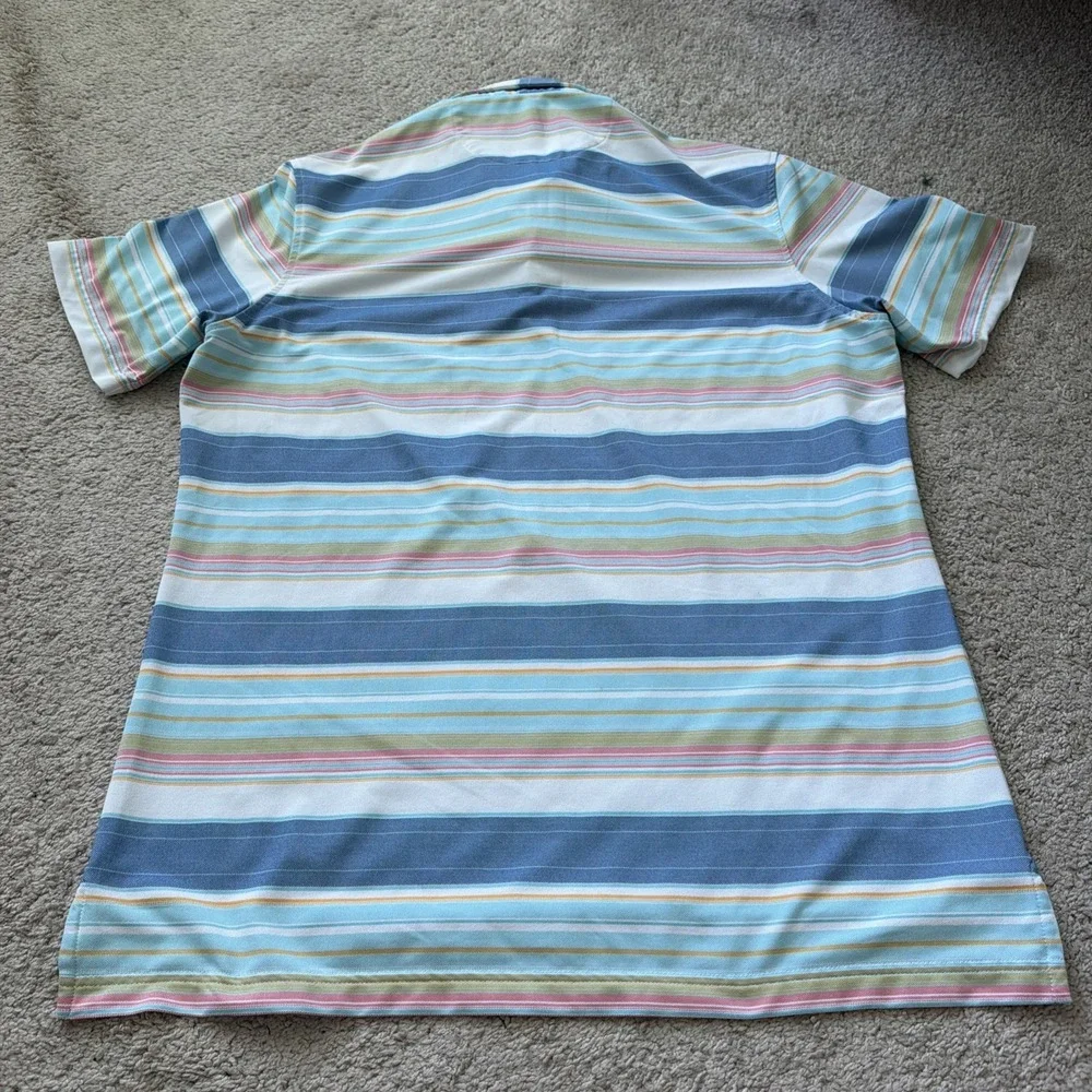 Johnnie O Polo Shirt Mens Large Baha Mar Bahamas Golf Resort Erwin Lake Striped